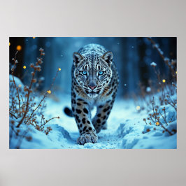 Poster Inverno furtivo olhos brilhantes mundo congelado