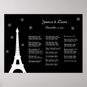 Póster Inverno na carta do assento de Paris