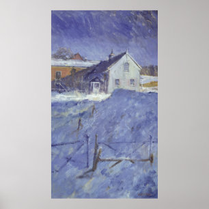Póster Inverno no alojamento de prata
