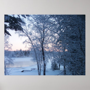 Póster Inverno no lago