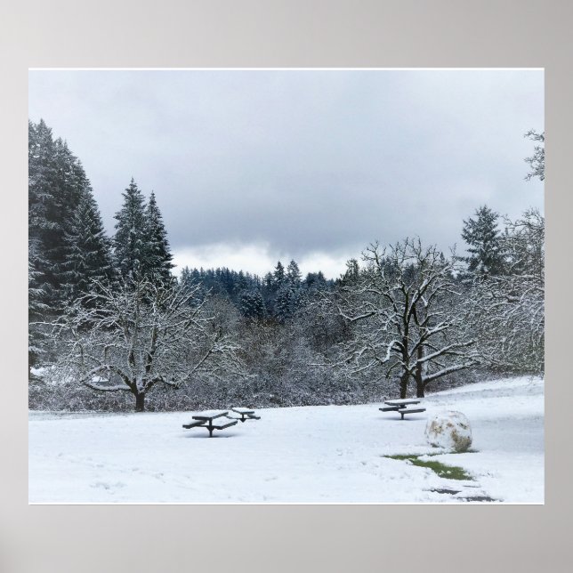 Poster Inverno no parque, Wilsonville, OR (Frente)
