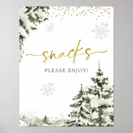 Poster Inverno Onederland Forest Primeiro Aniversário