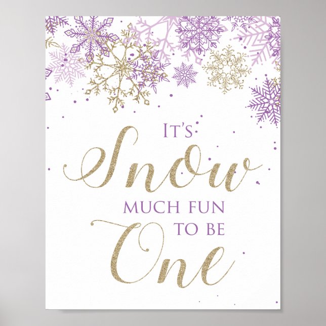Poster Inverno Onederland Neve Muito Divertido para ser U (Frente)