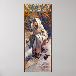 Poster inverno por Alphonse Mucha
