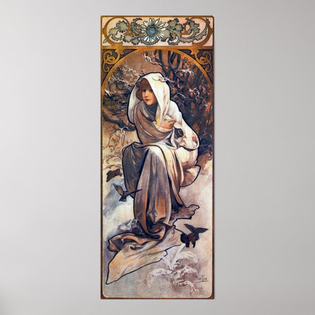 Poster inverno por Alphonse Mucha (Frente)