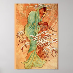Póster Inverno por Mucha