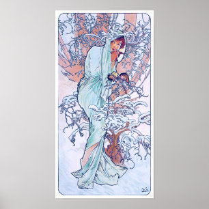Poster Inverno (Quatro Assentos), Alphonse Mucha