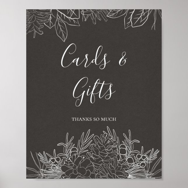 Poster Inverno Rústico | Sinal de Cartões e Presentes de  (Frente)