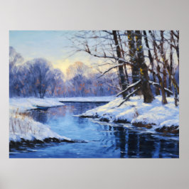 Poster Inverno Stilness pelo rio Frozen Havel