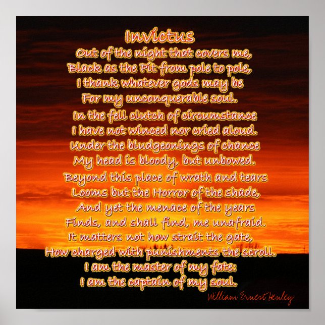 Poster Invictus (Frente)