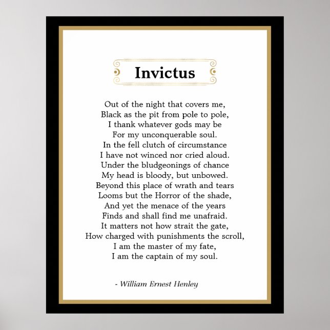 Poster Invictus Poem (Frente)