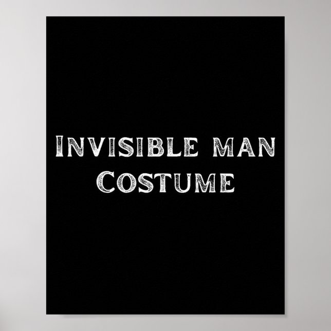 Poster Invisible Man Costume Funny Lazy Halloween Party  (Frente)