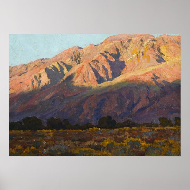 Poster Inyo Range at Sunset, Lone Pine de Maynard Dixon (Frente)