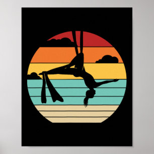Poster Ioga Aéreo Retro Aerialista Ginástica Dançarina Ae