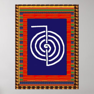 Poster Ioga da ARTE cura do símbolo de REIKI:  o cadeau