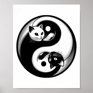 Poster Ioga de Gato Tai Chi Mandala Zen Yin Yang