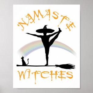 Poster Ioga de Halloween Orgulho Lgbt - Namaste Bruxas _1
