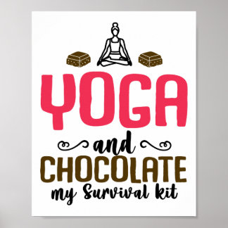 Poster Ioga E Chocolate Meu Kit De Sobrevivência - Tahirt