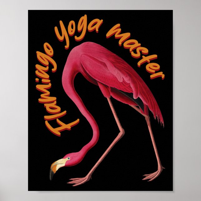 Poster Ioga Flamingo Rosa (Frente)