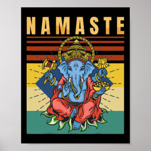 Poster Ioga - Ganesha - Meditação Espiritual - Namaste -