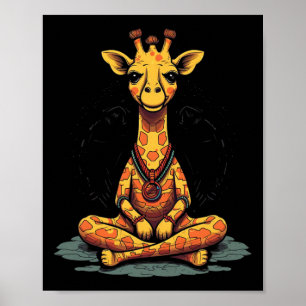 Poster Ioga Girafa Meditação Mindfulness Zen Namaste 