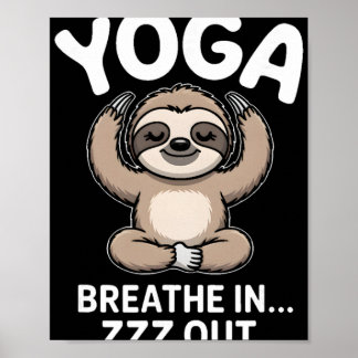 Poster Ioga Respire Entrar Zzz Sair Preguiça _1
