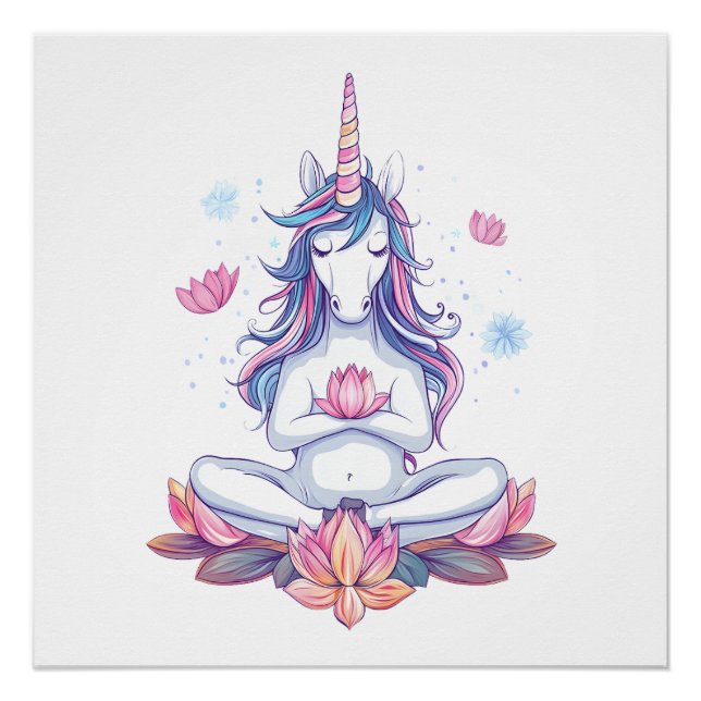 Póster Ioga Zen Unicórnio (1) (Frente)