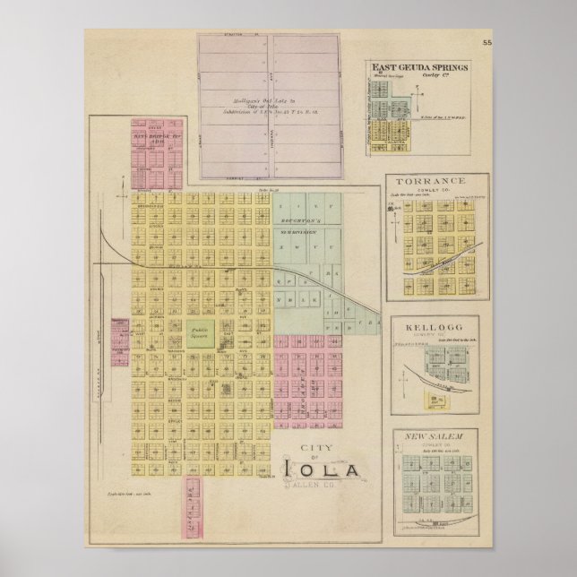 Póster Iola, Torrance e Kellogg, Kansas (Frente)