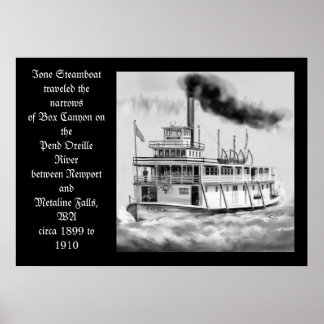 Póster Ione Steamboat cerca de 1899 a 1910