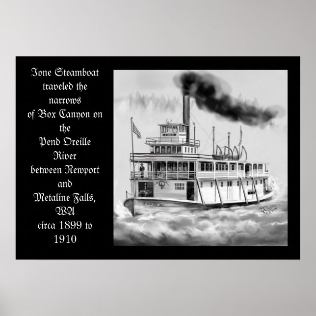 Póster Ione Steamboat cerca de 1899 a 1910 (Frente)