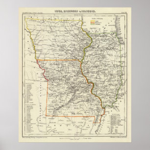 Poster Iowa, Missouri, e Illinois