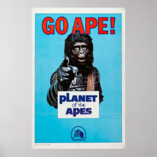 Poster Ir Ape Vintage Planet Retrair O Filme De Macacos O