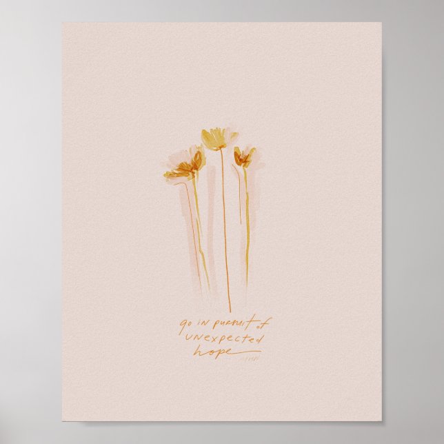 Poster "Ir atrás de uma esperança inesperada" (Frente)