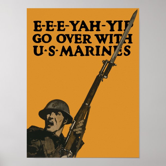 Póster Ir Lá Com Marines — WWI (Frente)