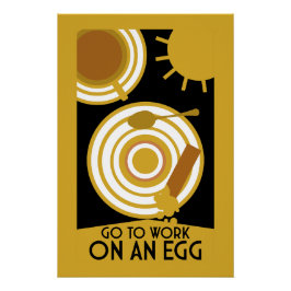Póster Ir Trabalhar Em Uma Arte De Parede De Ovos