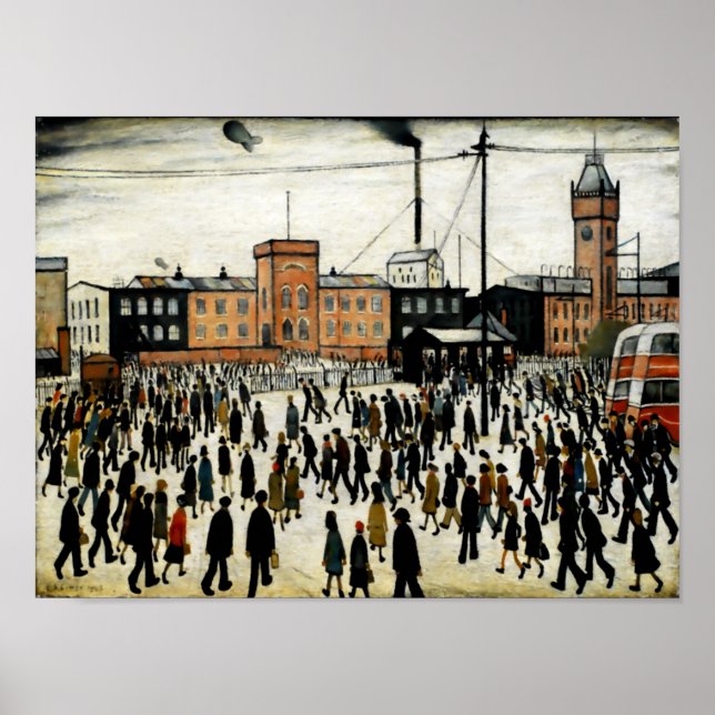 Poster Ir Trabalhar L.S Lowry (Frente)