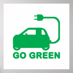 Póster Ir Verde ~ Dirigir Carros Elétricos