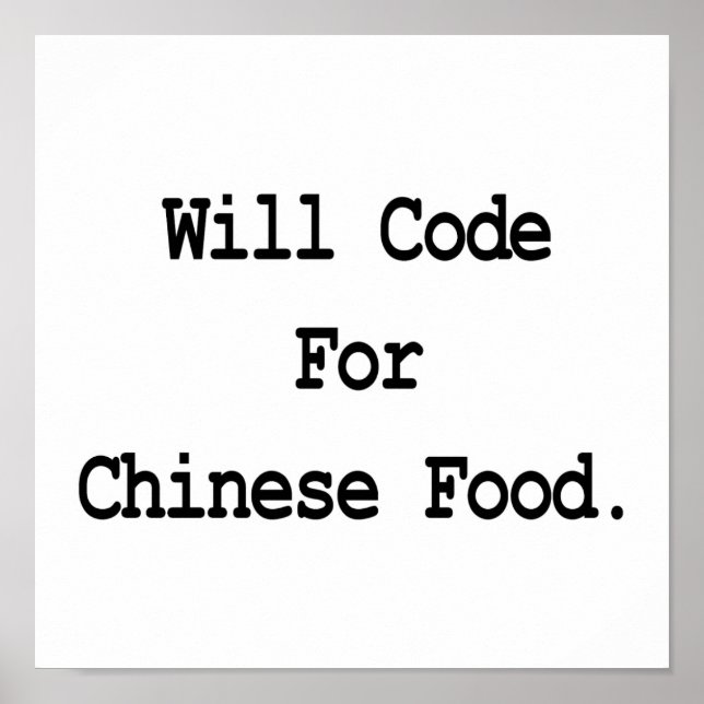 Póster irá codificar para a comida chinesa (Frente)