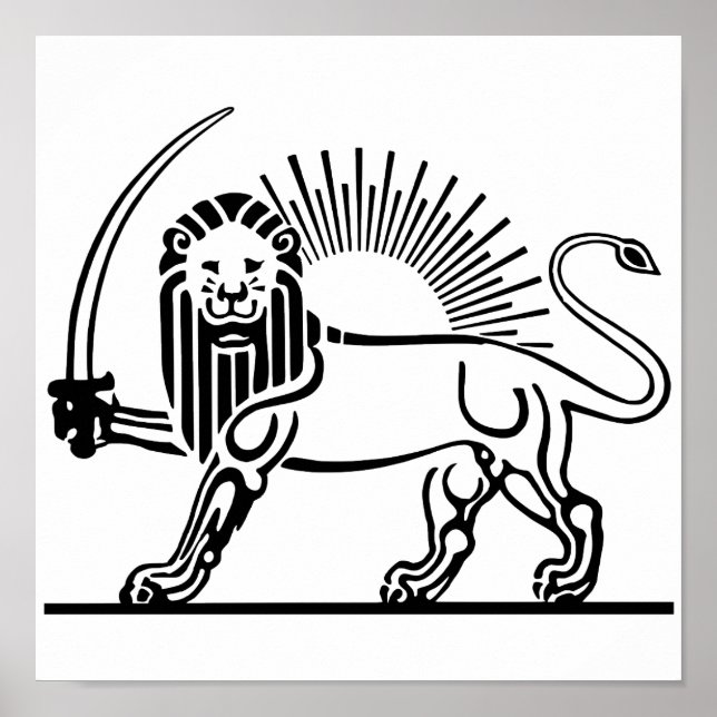 Póster Iran Lion & Sun (Shir-O-Khorshid) (Frente)
