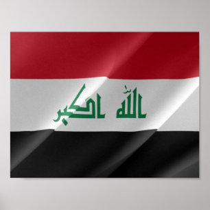 Poster Iraq - flag waving -