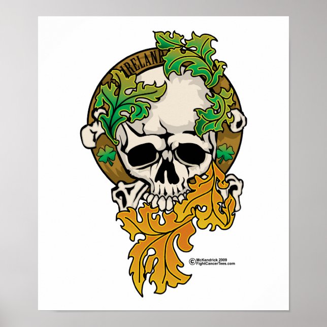 Poster Ireland Skull Tattoo (Frente)