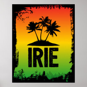 Póster IRIE Jamaica Patwah Chill Não Relaxe Arte Tropical