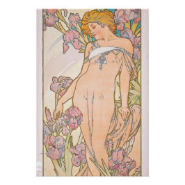 Póster Iris (1897) apresentada por Alphonse Mucha