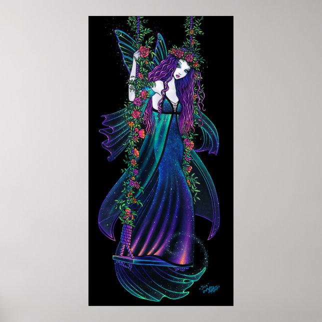Poster Iris Bohemian Fairy Swing Flower Child Hippie Art (Frente)