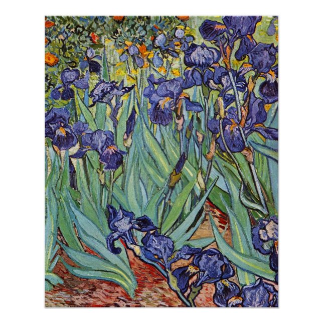 Póster Íris de Van Gogh Pintura Impressionista (Frente)