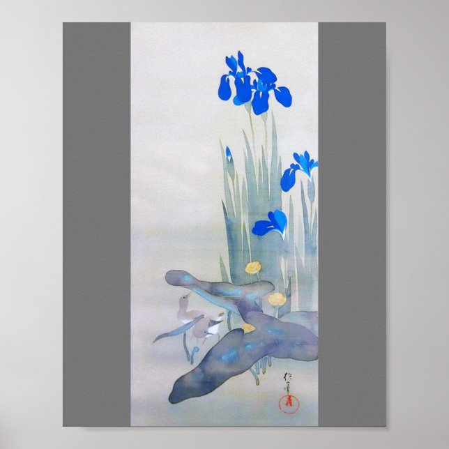 Poster Iris e Bird, Watanabe Seitei (Frente)