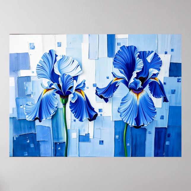 Poster Iris Elegante em Estilo Abstrato Moderno (Frente)