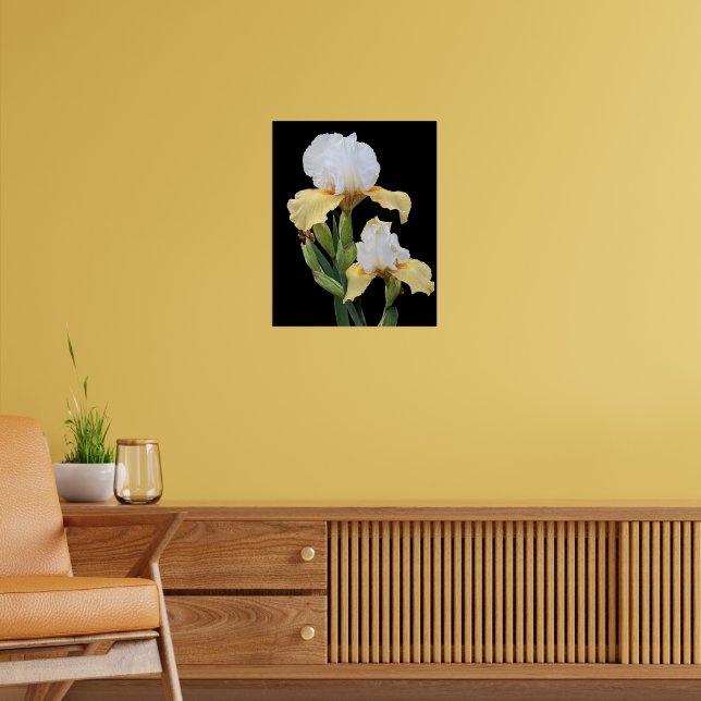 Poster Íris Florais Brancas e Amarelas (Sala de Estar 2)