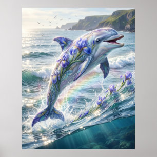 Poster Íris Golfinho Oceano Flora