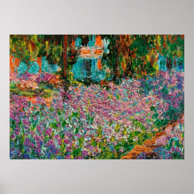 Poster Íris Jardim Monet Giverny flores (Frente)